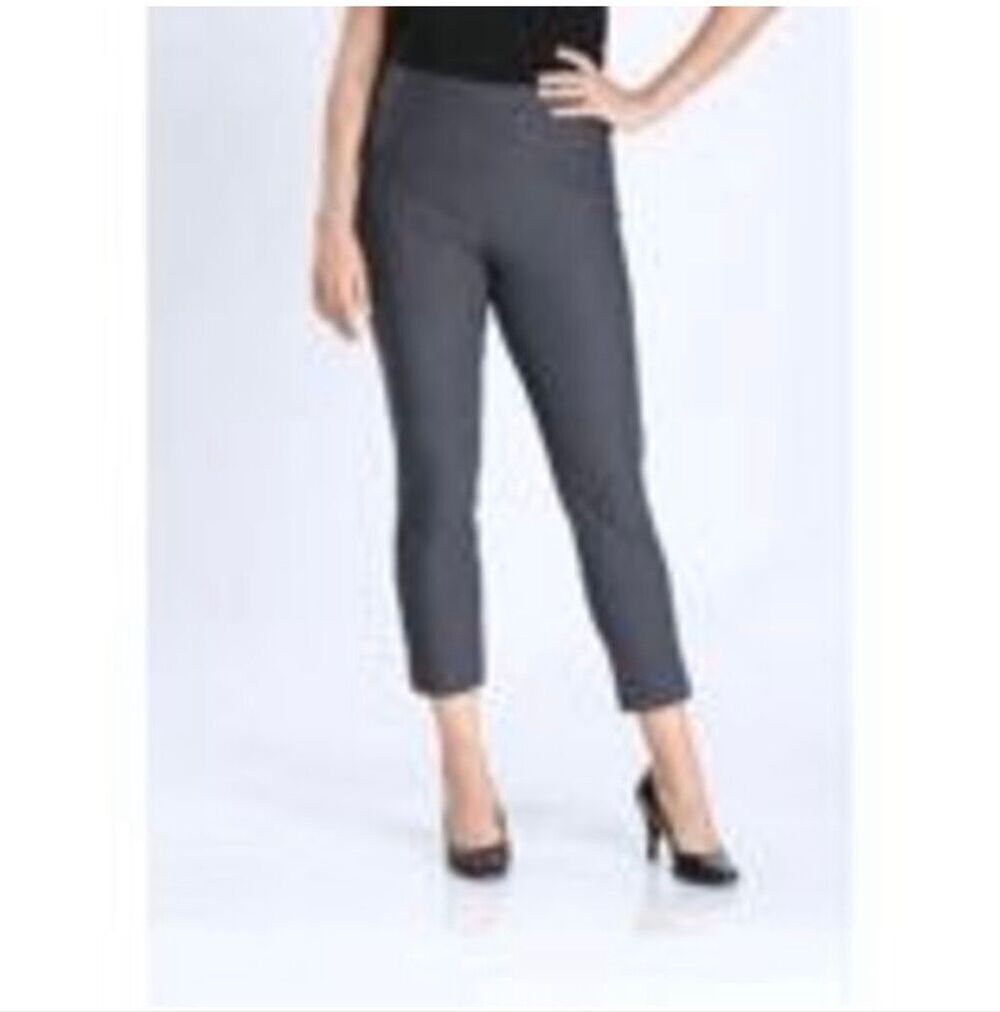 IC Collection 5 Button Slim Crop Pants | Charcoal